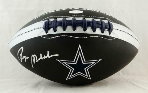 Roger Staubach Autographed Dallas Cowboys Black Logo Football- JSA W Auth