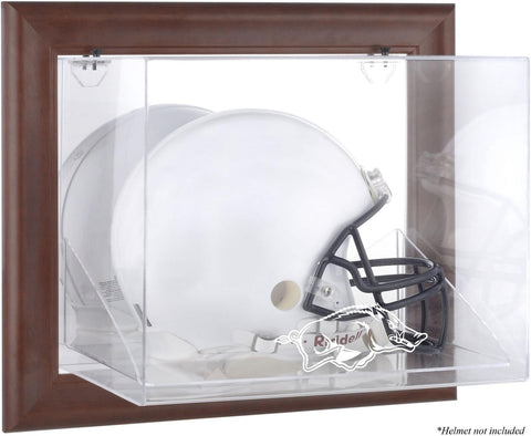 Arkansas Razorbacks Brown Framed Wall-Mountable Helmet Display Case