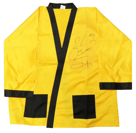 Zab Judah Signed Yellow Boxing Robe w/Super - SCHWARTZ COA