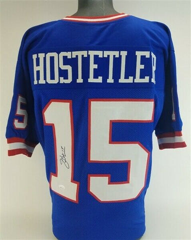 Jeff Hostetler Signed New York Giants Jersey (JSA COA) 2xSuper Bowl Champ QB