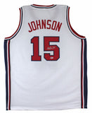 Magic Johnson Signed Team USA Jersey (Beckett Holo) 5xNBA Champion / 3xNBA MVP