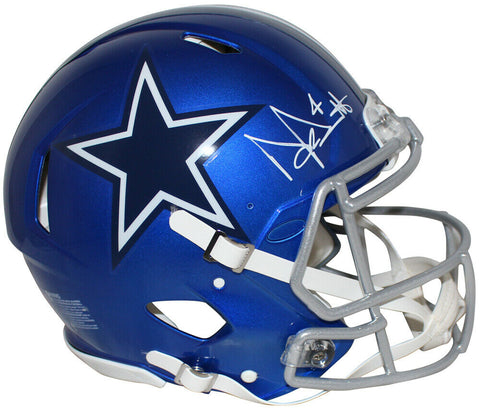 Dak Prescott Autographed Dallas Cowboys Authentic Flash Helmet BAS 34229