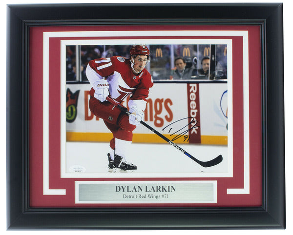 Dylan Larkin Signed Framed 8x10 Detroit Red Wings Photo JSA
