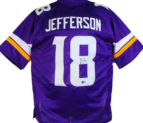 Justin Jefferson Autographed Purple Pro Style Jersey #2 - Beckett W Hologram