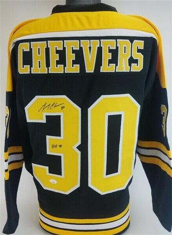 Gerry Cheevers Signed Boston Bruins Jersey Inscribed "HOF 85" (JSA COA) Goalie