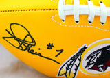Joe Theismann Signed Washington Yellow Logo Football w/ Insc - JSA W Auth *Black