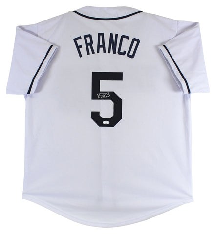 Wander Franco Authentic Signed White Pro Style Jersey Autographed JSA Sig Debut