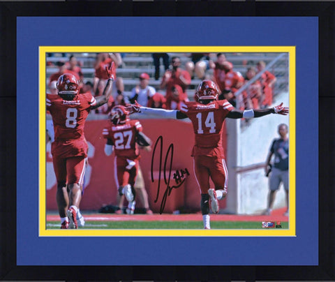 Framed Isaiah Johnson Houston Cougars Signed 8x10 Hands Out Photo