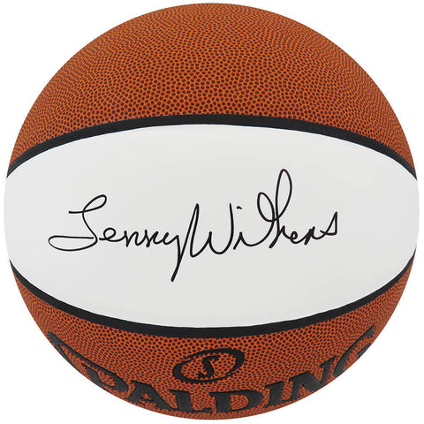 Lenny Wilkens Signed Spalding White Panel Basketball - (SCHWARTZ SPORTS COA)