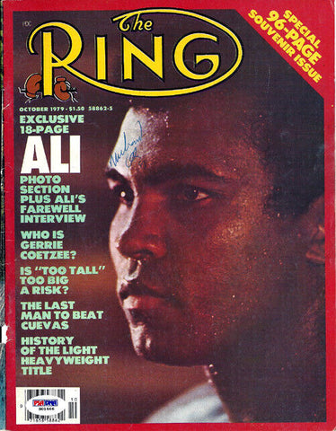 Muhammad Ali Autographed Signed The Ring Magazine Cover PSA/DNA #S01666