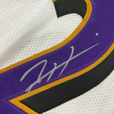 Autographed/Signed Ray Lewis Baltimore White Stat Football Jersey Beckett COA