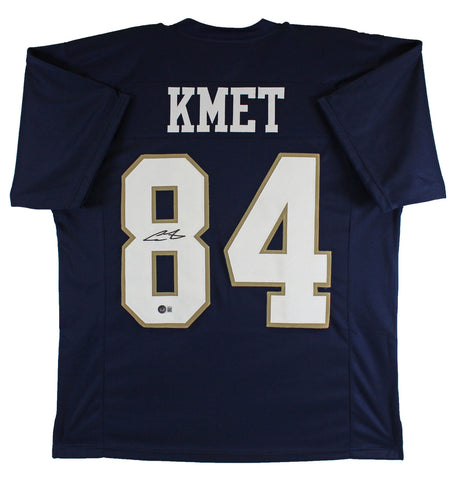 Notre Dame Cole Kmet Authentic Signed Navy Blue Pro Style Jersey BAS Witnessed