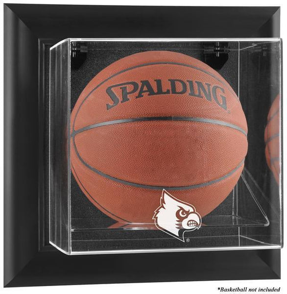 Louisville Black Framed Logo Wall-Mountable Basketball Display Case