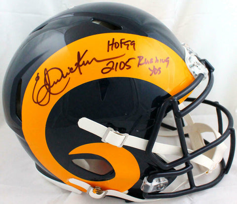 Eric Dickerson Signed F/S Rams 81-99 Speed Authentic Helmet w/2Insc.-BAW Holo