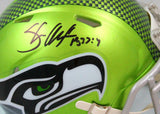 Shaun Alexander Autographed Seattle Seahawks Flash Mini Helmet-Beckett W Holo