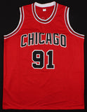 Dennis Rodman Signed Chicago Bulls Jersey (Beckett COA) 7xNBA Rebound Champ
