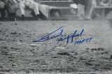 Frank Gifford HOF Autographed 16x20 B&W Running Photo- JSA W Authenticated