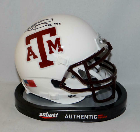 Johnny Manziel Autographed Texas A&M Aggies White Mini Helmet W/ HT- JSA W A