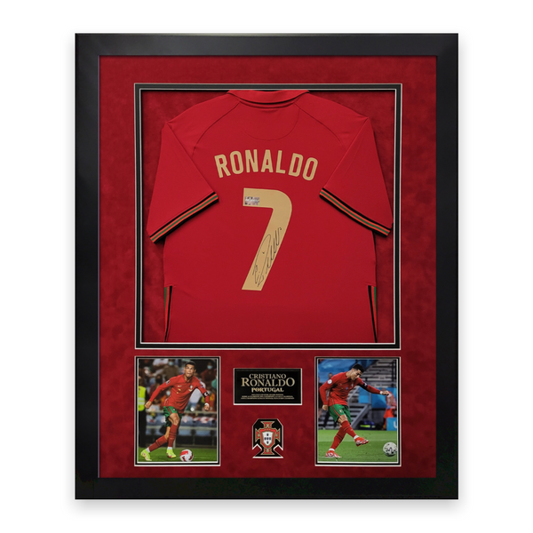 Cristiano Ronaldo Signed Autographed Portugal Jersey Framed to 32x40 Icons