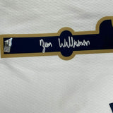 FRAMED Autographed/Signed ZION WILLIAMSON 33x42 White Nike Jersey Fanatics COA