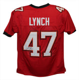 John Lynch Autographed/Signed Pro Style Red XL Jersey BAS 31557