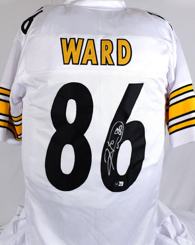 Hines Ward Autographed White Pro Style Jersey- Beckett W Hologram *Silver