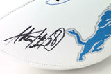 Adrian Peterson Autographed Detroit Lions Logo Football - Beckett W *Black