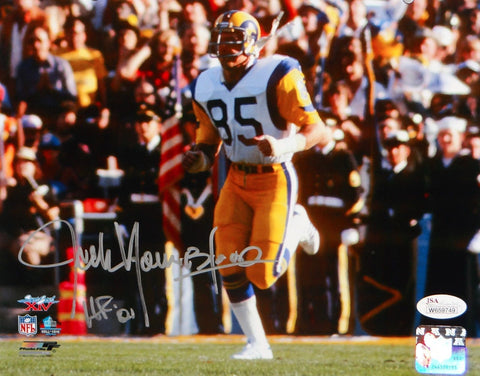 Jack Youngblood Autographed LA Rams 8x10 Running P. F. Photo W/ HOF- JSA W Auth