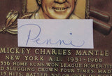 Mickey Mantle Authentic Handwritten Word Hall of Fame Plaque Card Beckett Cased