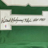 FRAMED Autographed/Signed WILBERT MONTGOMERY 33x42 Insc. Green Jersey PSA COA