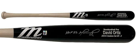 DAVID ORTIZ Autographed "HOF 22" Boston Red Sox Game Model Bat FANATICS