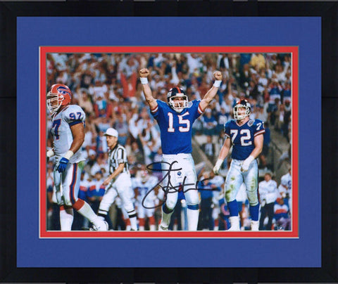 Frmd Jeff Hostetler New York Giants Signed 8" x 10" SB XXV Hands Up Photo