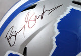 Barry Sanders Autographed Lions 83-02 TB F/S Speed Helmet-Beckett W Holo*Black