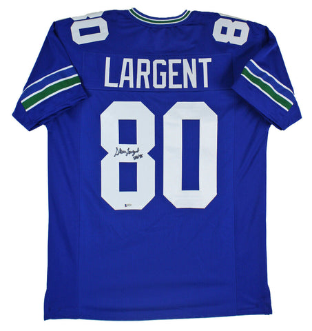 Seahawks Steve Largent "HOF 95" Authentic Signed Blue Jersey BAS Witnessed