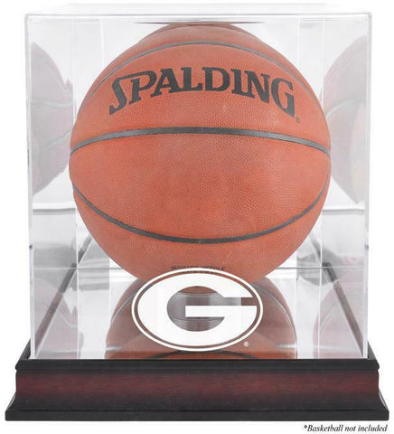 Georgia Bulldogs Antique Finish Basketball Display Case w/Mirror Back