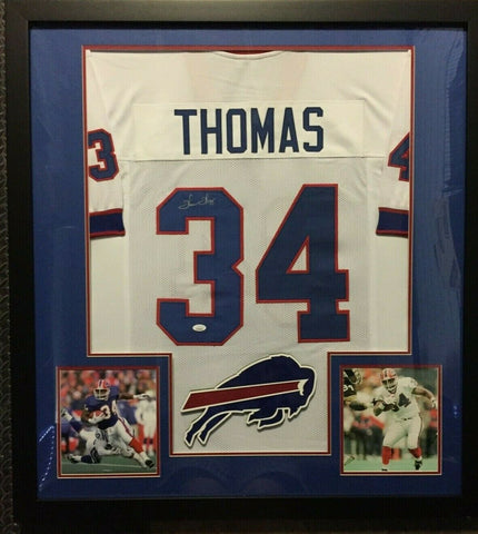 Thurman Thomas Signed Buffalo Bills 36"x 39" Custom Framed Jersey (JSA COA) HOF