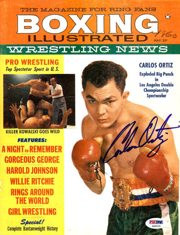 Carlos Ortiz Autographed Boxing Illustrated Magazine Cover PSA/DNA #S48535