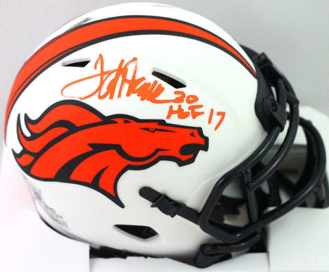Terrell Davis Signed Broncos Lunar Speed Mini Helmet w HOF- Beckett W *Orange