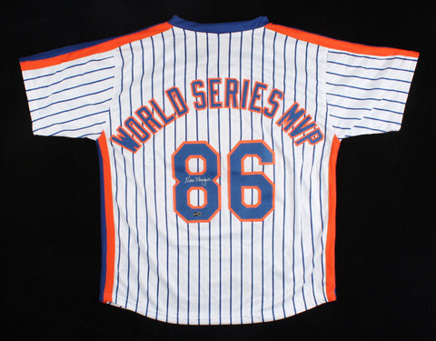Ray Knight Signed New York Mets 1986 World Series MVP Pinstriped Jersey Steiner
