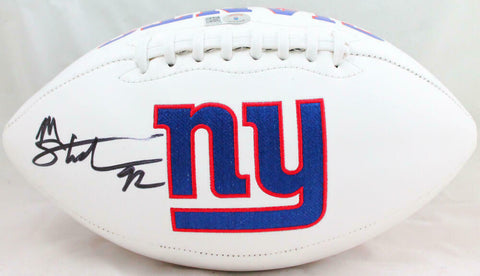 Michael Strahan Autographed New York Giants Logo Football-Beckett W Hologram