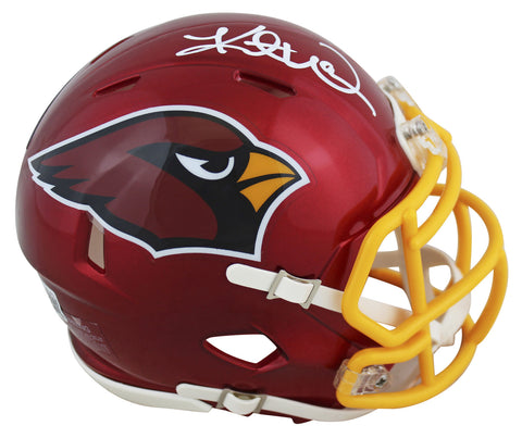 Cardinals Kurt Warner Signed Flash Speed Mini Helmet w/ White Sig BAS Witnessed
