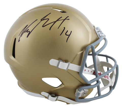 Notre Dame Kyle Hamilton Authentic Signed Full Size Speed Rep Helmet BAS Witness