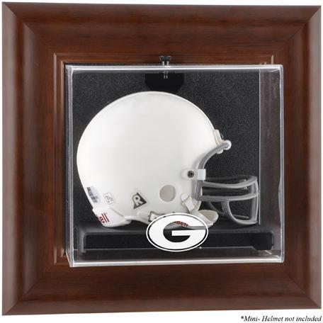 Georgia Bulldogs Brown Framed Wall-Mountable Mini Helmet Display Case