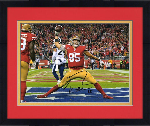 FRMD George Kittle San Francisco 49ers Signed 16x20 Touchdown Spike Photograph