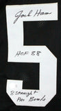 Jack Ham Autographed Black Pro Style Jersey w/2 Insc.-Beckett W Hologram *Black