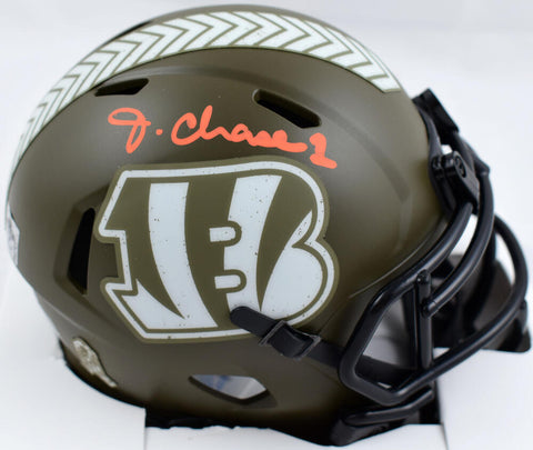 Ja'Marr Chase Signed Bengals Salute to Service Speed Mini Helmet- PSA *Orange