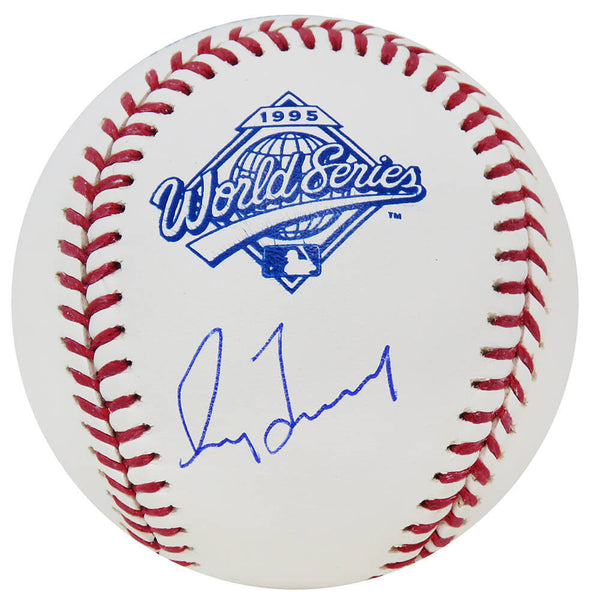 Greg Maddux Signed Rawlings 1995 World Series Logo Baseball - SCHWARTZ COA