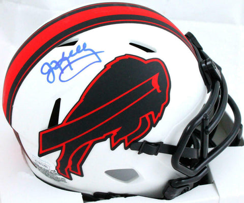 Jim Kelly Autographed Buffalo Bills Lunar Speed Mini Helmet - JSA W *Blue