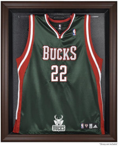 Milwaukee Bucks (2006-2014) Brown Framed Jersey Display Case