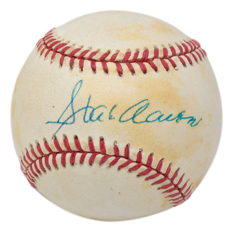 Hank Aaron Milwaukee Braves Signed National League Baseball BAS LOA 469